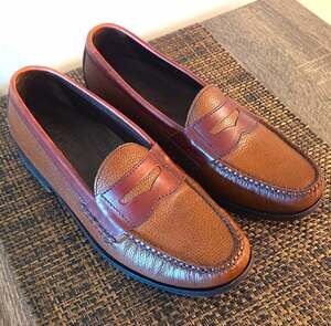 Cole Haan N!ke Air Brown Leather Slip-On Dress Loafer Round Toe Men's 9 Two Tone